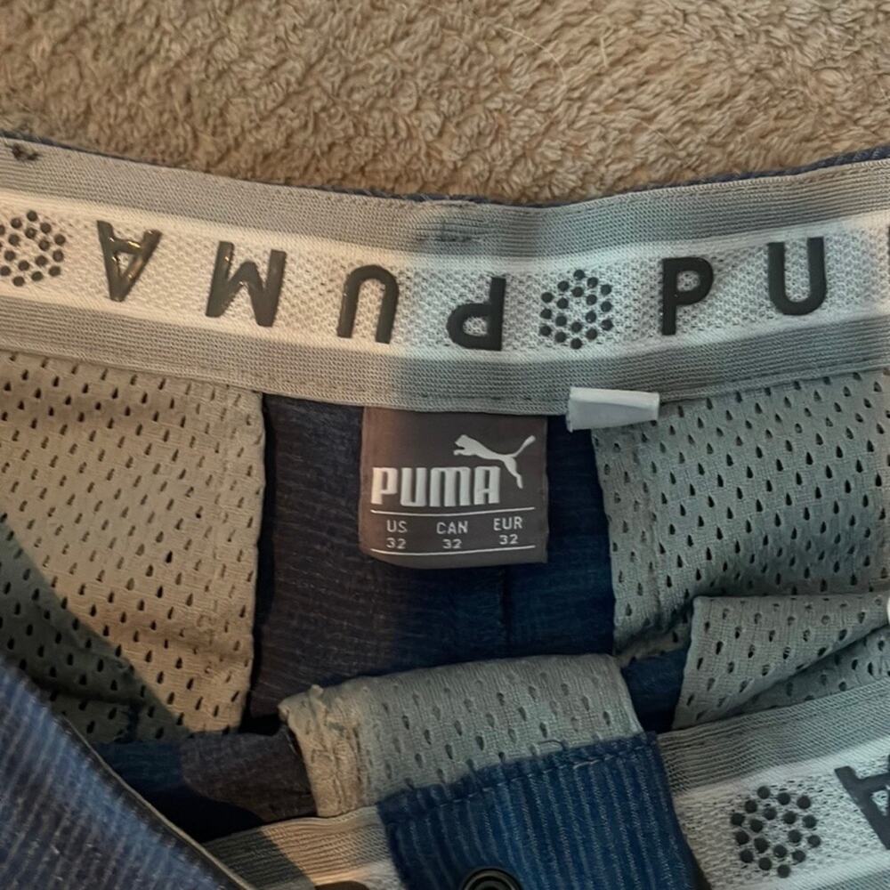 Puma Golf Shorts Mens 32 Blue Performance Stretch Flat Front Casual - Picture 5 of 5